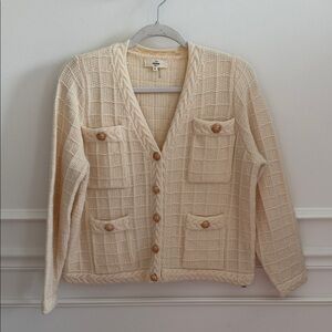 Entro Cream Cable Knit Cardigan